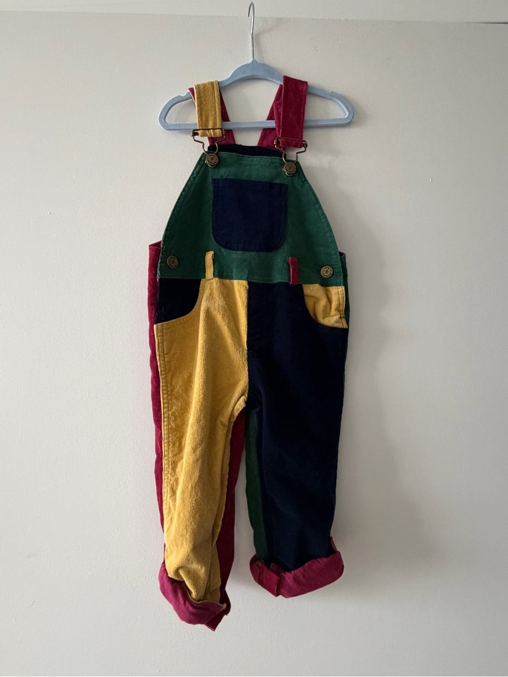 NWOT- Dotty Dungarees Kids Multi-Color Corduroy Overalls-18-24 months (runs lg)